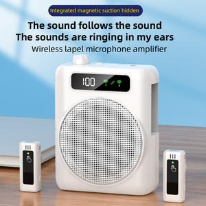 Pembesar Suara Megafon Tanpa Wayar Mini, R12, dengan Mikrofon Lavalier, Mudah Alih, Sesuai untuk Guru, Pemandu Pelancong dan Jurulatih, Ketibaan BARU Speaker Bluetooth Audio