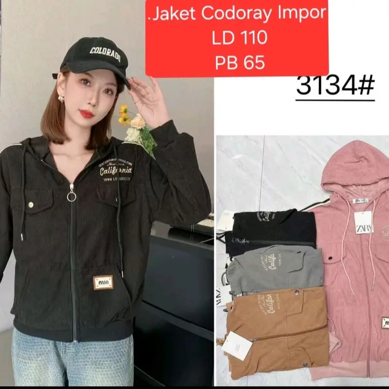 JACKET CORDOROY WANITA IMPORT / JACKET KEKINIAN CORDOROY FIT TO XL Polos 1