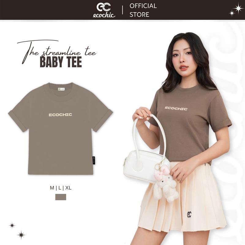 Áo Baby Tee Cotton Mỹ ECOCHIC Áo Thun Form Baby Tee Chất Vải Thoáng Mát B120