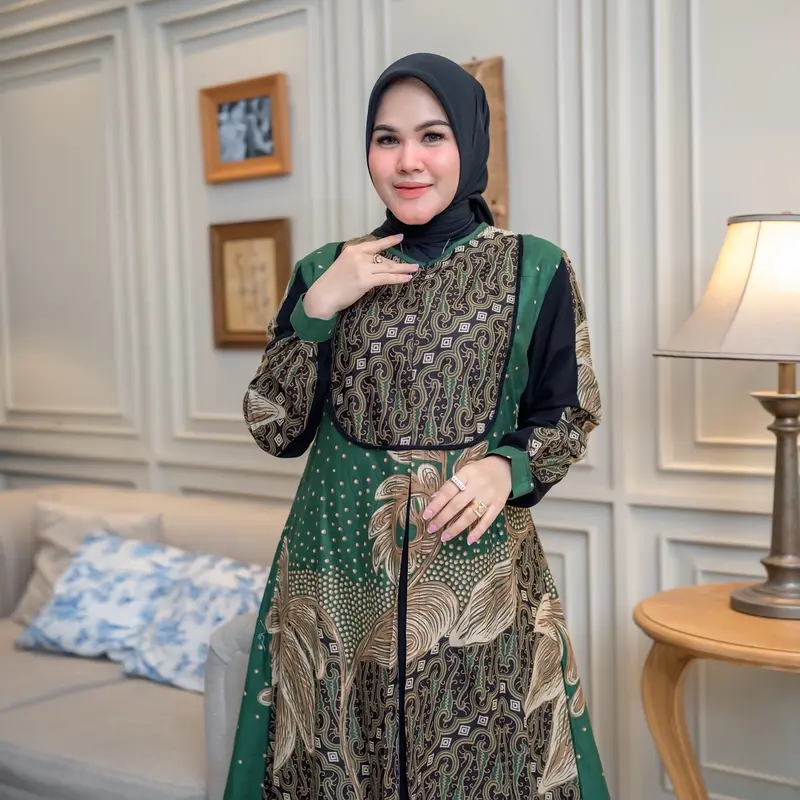 Gamis Batik Kekinian Cantik Gamis Batik Wanita Busui Terbaru Gamis Gamis Pesta 0