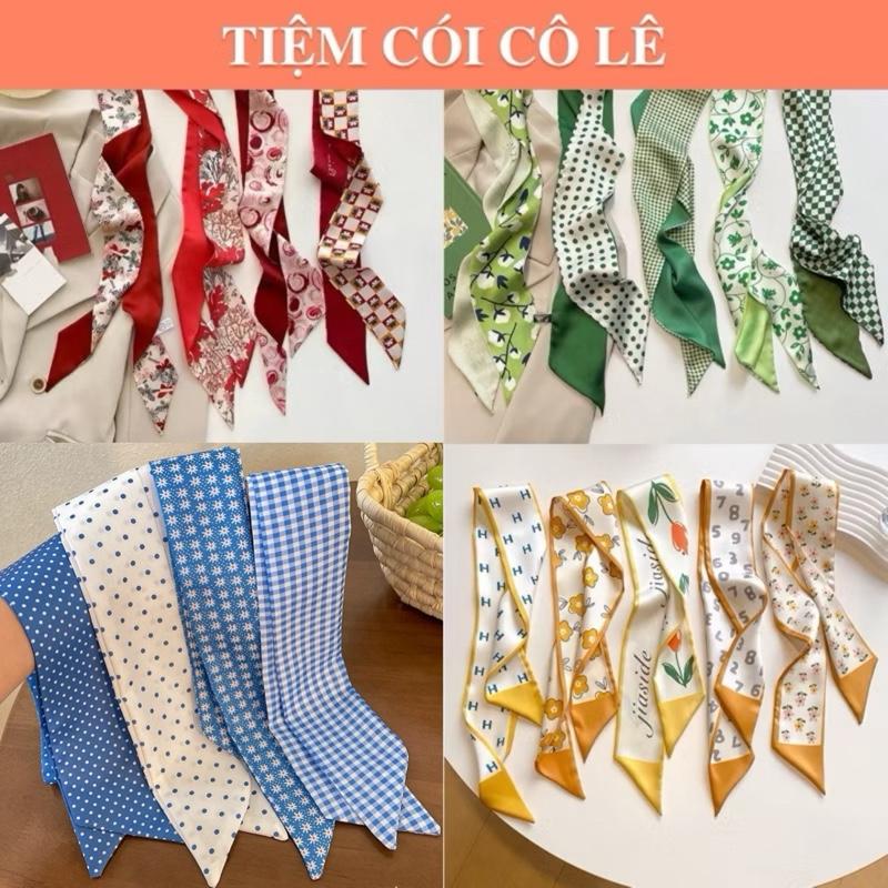  Dây lụa buộc tóc khăn lụa thắt nơ túi cói mix cùng giỏ phong cách Hàn Quốc - Tiệm Cói Cô Lê 