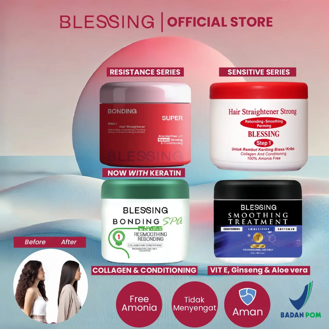 BLESSING Pelurus Rambut 1 Kg Step 1 | Bonding Super Keratin | Smoothing Treatment | Bonding Strong | Bonding Spa
