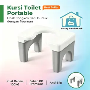 Toilet jongkok plastik anti selip, dudukan toilet untuk orang tua dan wanita hamil, dudukan toilet portabel  HSB682