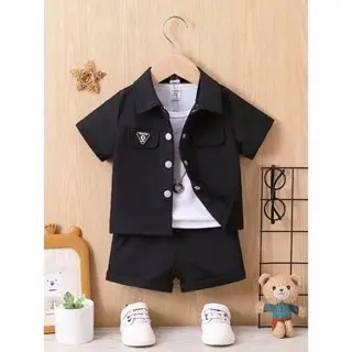 Setelan Kaos 3in1 Anak Laki Laki Terbaru Kekinian Usia 3 Bulan - 5 Tahun Fashion Baju Sweater Celana