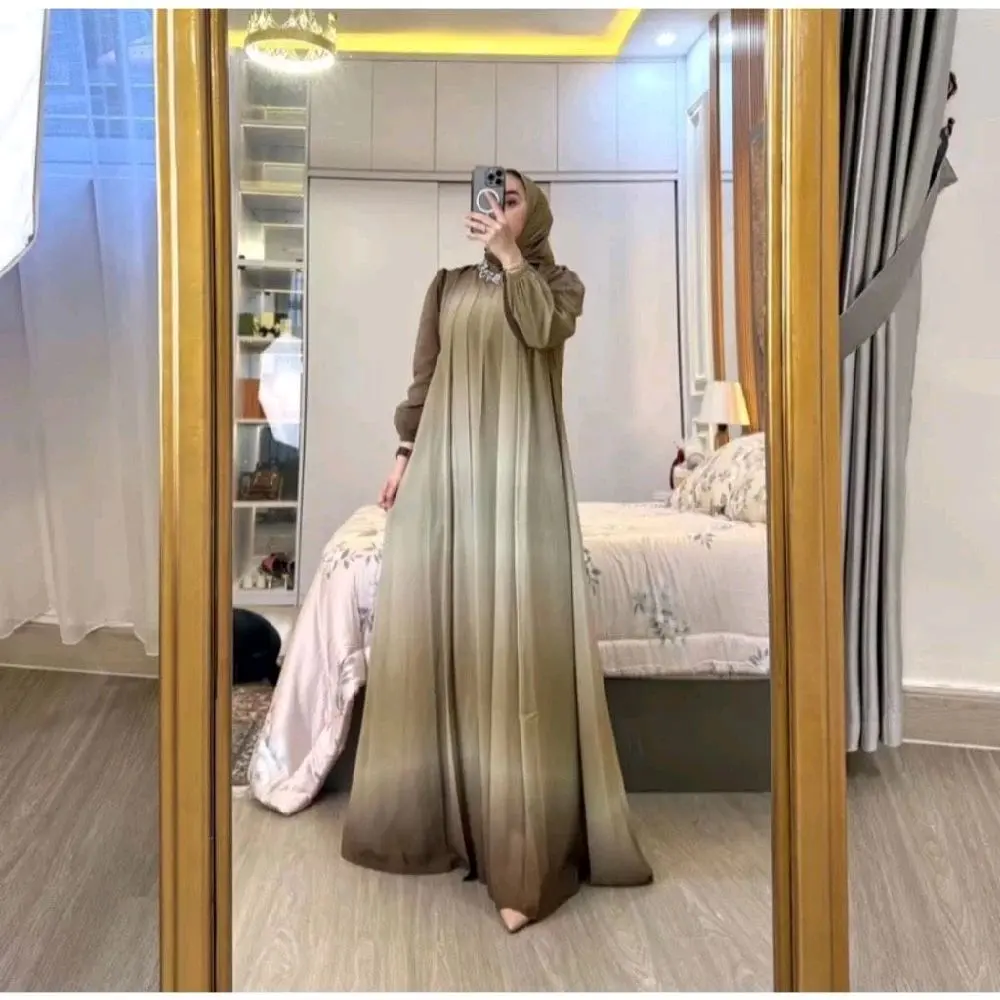 gamis gradasi/gamis viona/gamis mewah/gamis cantik