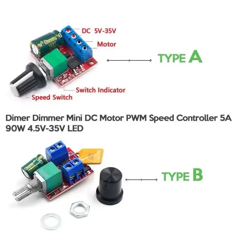 ￼PWM Motor Speed Dimmer DC 4.5-35V 5A Controller Lampu LED 90W