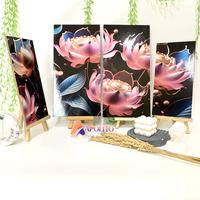 Gambar HIASAN DINDING SET ISI 4 ABSTRAK BLACK BEAUTY LOTUS FLOWERS ISI 4 KAMAR DEKORASI RUMAH WALL DECOR PAJANGAN DINDING SATU SET BUNGA APOLITO LUKISAN ESTETIK - SET 80 C dari Apolito Kota Malang 3 Tokopedia