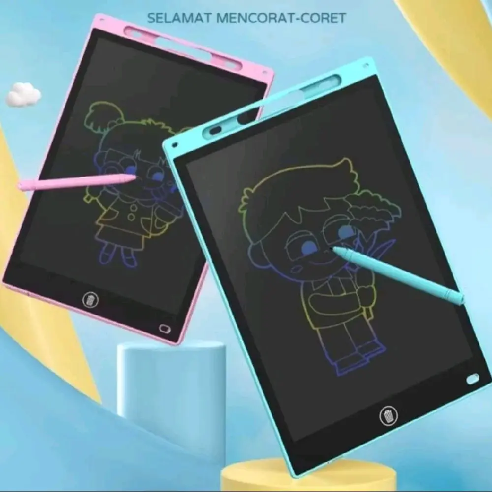 Drawing Writing Tablet 8.5 inch Colour Warna Rainbow Papan Tulis Belajar Warna Anak