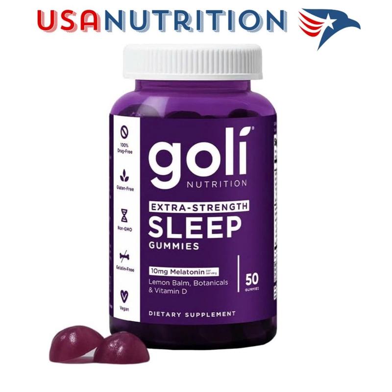 Extra Strength Sleep Gummies 10mg Melatonin "Goli" 50 viên : Kẹo dẻo hỗ trợ giấc ngủ giảm căng thẳng