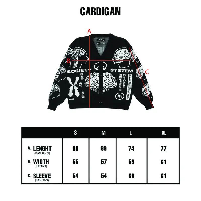 Irish Kelly Cardigan Society System Black Knitwear | Jaket Rajut Hitam Knit 5