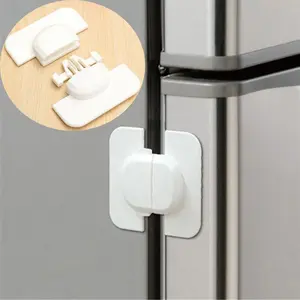 Safety Lock Pintu Kulkas Pengunci Tambahan Serbaguna - S1843 - White Perekat Pengaman Lemari Bayi Laci Anak-Anak