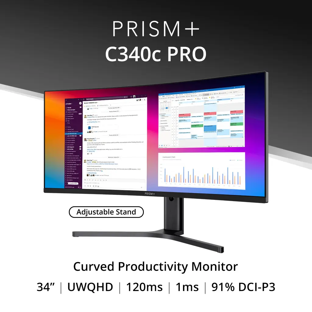 PRISM+ C340c PRO | 34" UWQHD ultrawide 120Hz Curved Monitor