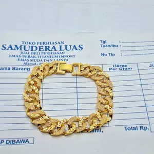 gelang tangan model sisik naga elegan berlapis emas muda free surat dari toko Bracelets