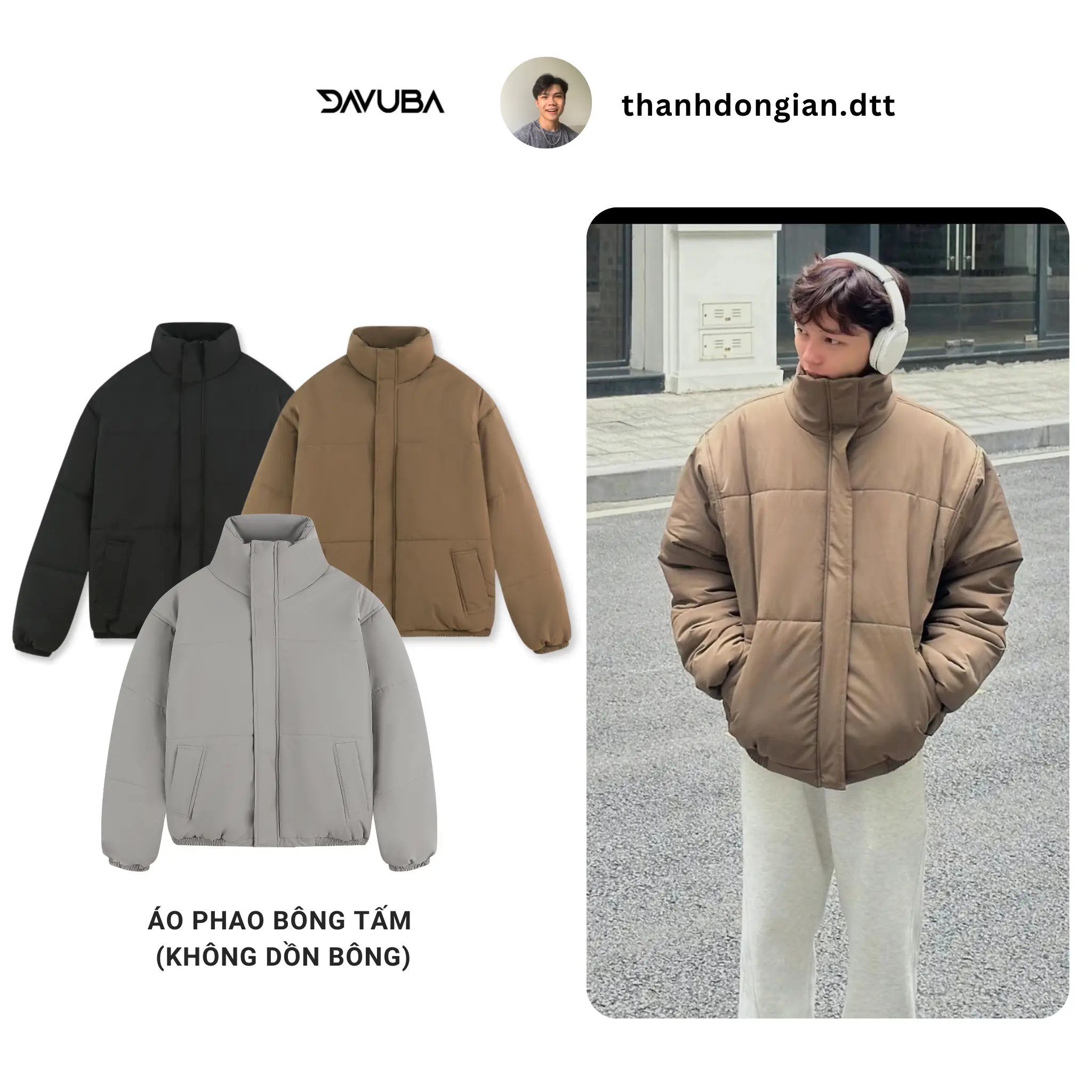 [XẢ KHO x Thành Đơn Giản] Áo phao bông tấm nam nữ không dồn bông SM116