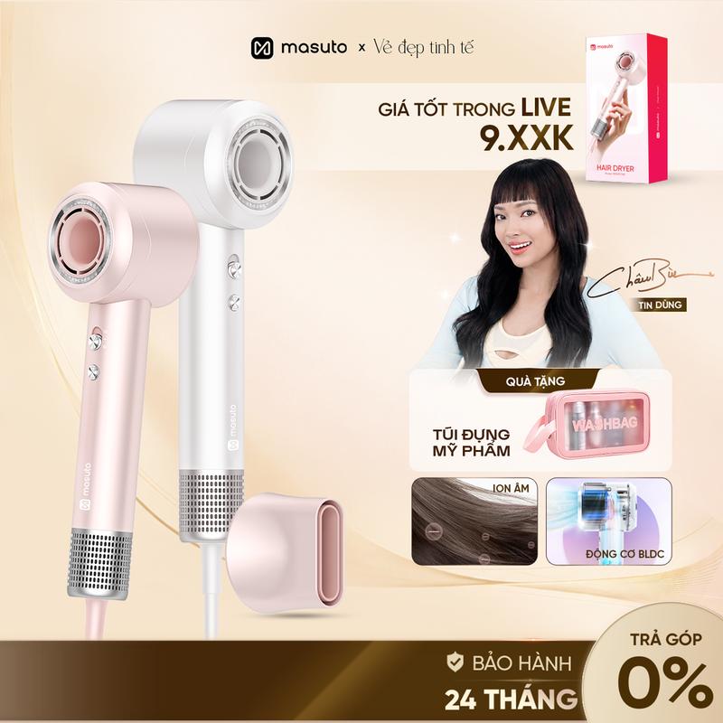 Máy sấy tóc ion âm Masuto Skylon - BESTSELLER HB - Công suất 1400w sấy siêu nhanh - 600 triệu ion âm bảo vệ tóc - Có đầu sấy làm phồng chân tóc - Bảo hành chính hãng 12 tháng