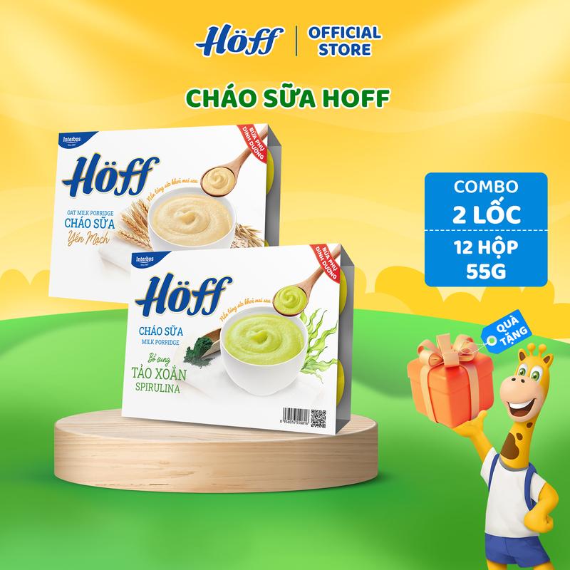  Combo Cháo Sữa HOFF mix vị cho bé 2 lốc   12 hộp x 55g   