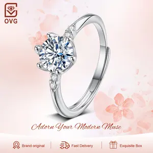 【003 Harga Telah Diperbarui, Segera Pesan】OVG Cincin Wanita Perhiasan Original Tunangan Cewek Adjustable Elegan Korea Anti Luntur Rings OGR011-Silver