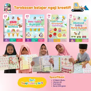 Activity Pack Ngaji Coding for Kids - Hijaiyah - Iqro Iqra- Pra Mengaji - Quran Anak - Workbook Worksheet Aktivitas Koding - MyBunayya