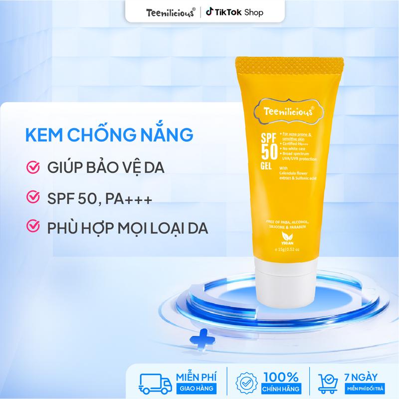 Kem Chống Nắng Mỏng Nhẹ Dành Cho Da Dầu Mụn Và Nhạy Cảm Teenilicious SPF 50…