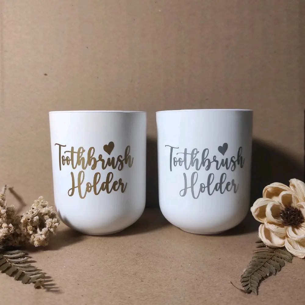 Toothbrush Holder Aesthetic Tempay Sikat Gigi Putih Gold&Silver Bahan Plastik Tebal (TB1)