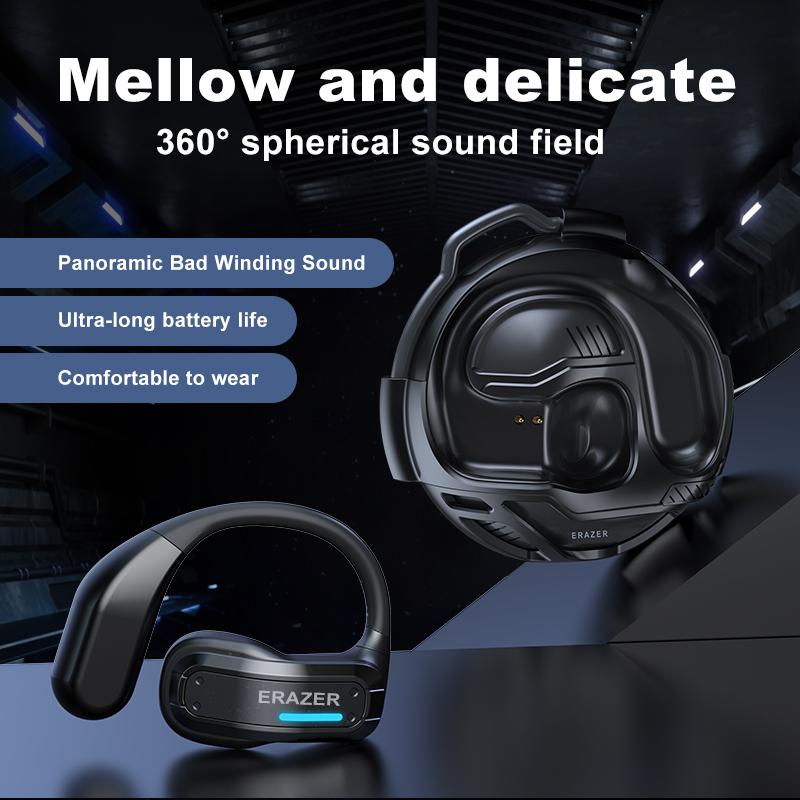 ERAZER X8 TWS Transformer Earphone Bluetooth 5.4 Headset Wireless Gaming Open Ear Henset Earhook HIFI OWS Transformers Headset Mechanical Design Noise Reduction Low Latency Music Olahraga Panggilan HD Headphone Dengan Mikrofon Gaming Stereo Bass 2