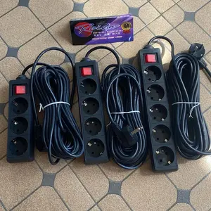 STOP KONTAK ARDE + Saklar KABEL 10 METER Black Series 3 4 5 Lubang