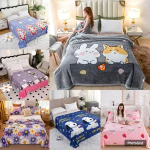 Selimut Bulu Halus Motif Aesthetic Ukuran 140X200 New Arrival