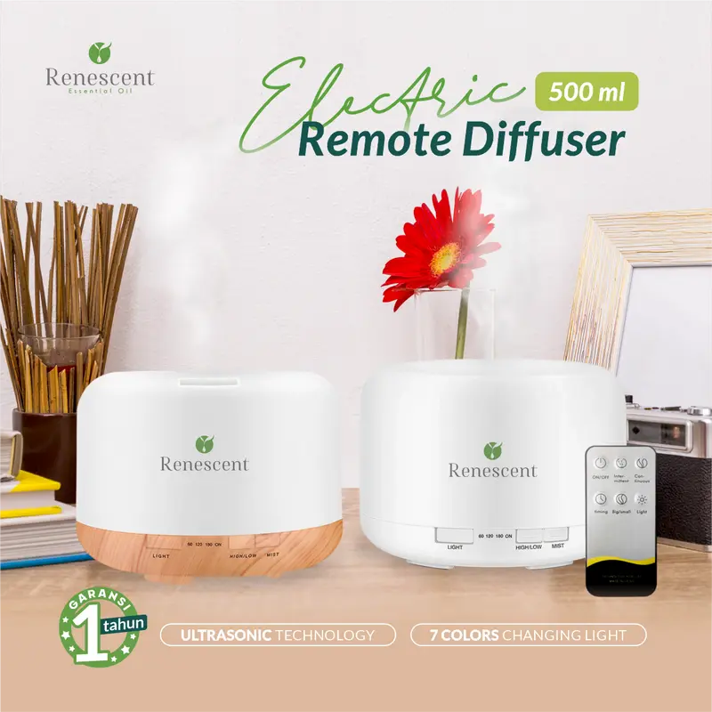 Renescent Diffuser 500ml Pengharum Ruangan & Aromaterapi Essential Oil 0
