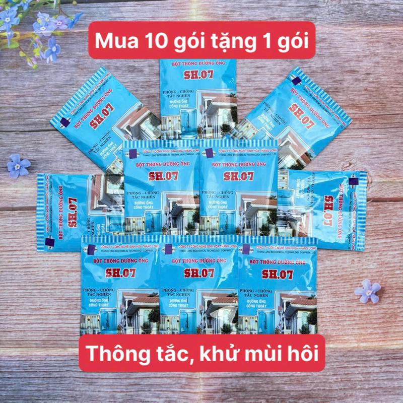   SỈ 10 GÓI  Bột Thông cống SH07 - Thông tắc Bồn cầu bồn rửa mặt đường ống - Giá gốc nhà máy Làm Sạch 