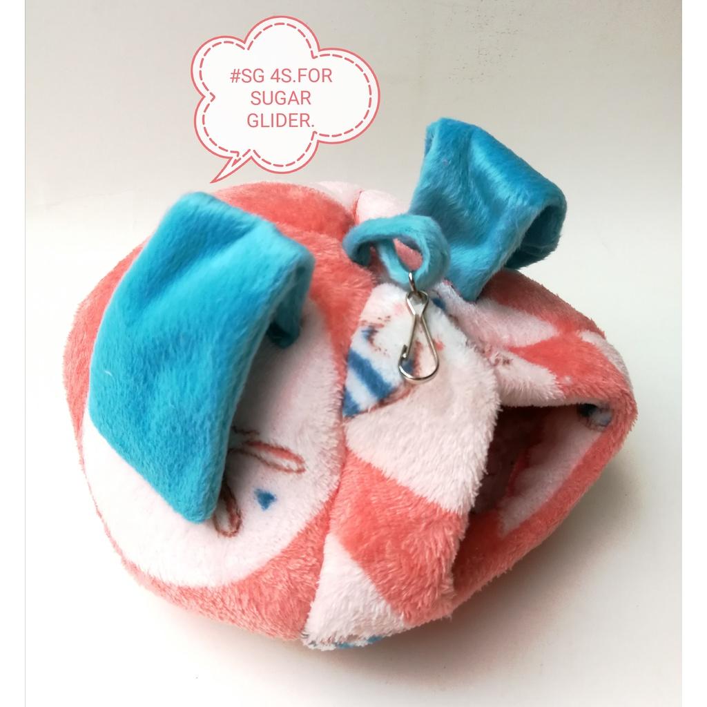 [1xPcs] Sugar Glider Pouch Hammock SG4S Ear Home Hanging Bed (Random Color)
