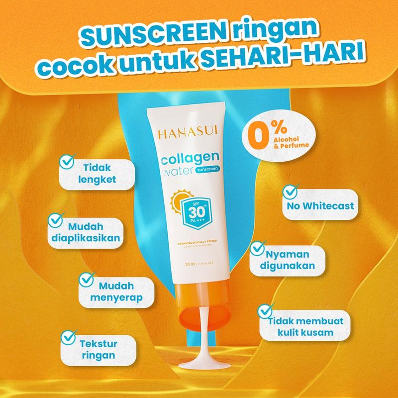 Hanasui Collagen Water Sunscreen SPF 50 PA++ SPF 30 PA ++/HANASUI Collagen Water Sunscreen 30ml BPOM 5