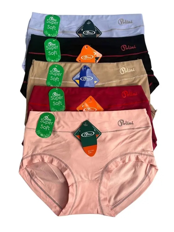 6-12 PCS POLINI 1232-1282 DC WANITA BAHAN KATUN ADEM NYAMAN ELASTIS SIZE M.L.XL.XXL Lembut Boxer Pendek Dewasa Motif Remaja 8