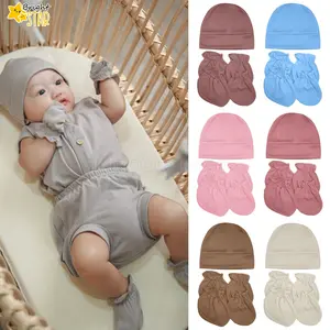 Perlengkapan Bayi 2IN1 Topi Sarung Tangan Kaki Bayi TPS-301 Perlengkapan Newborn Paket Bayi Baru Lahir