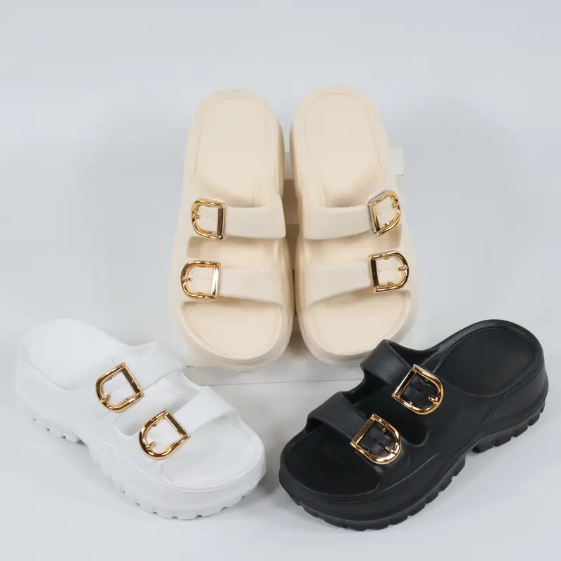 Sandal Strip Wedges Wanita 720m Bahan Karet EVA Anti Slip Anti Licin Kekinian Trend 0