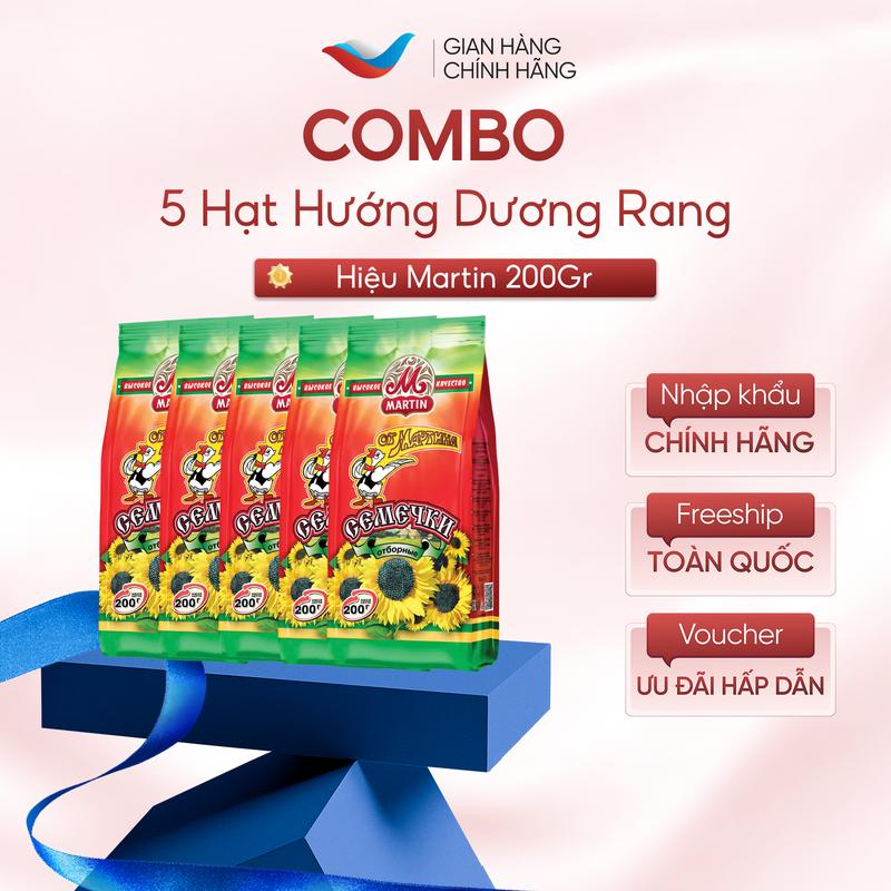  Combo 5 gói Hạt hướng dương rang gói 200g giá cực tốt - Snack 