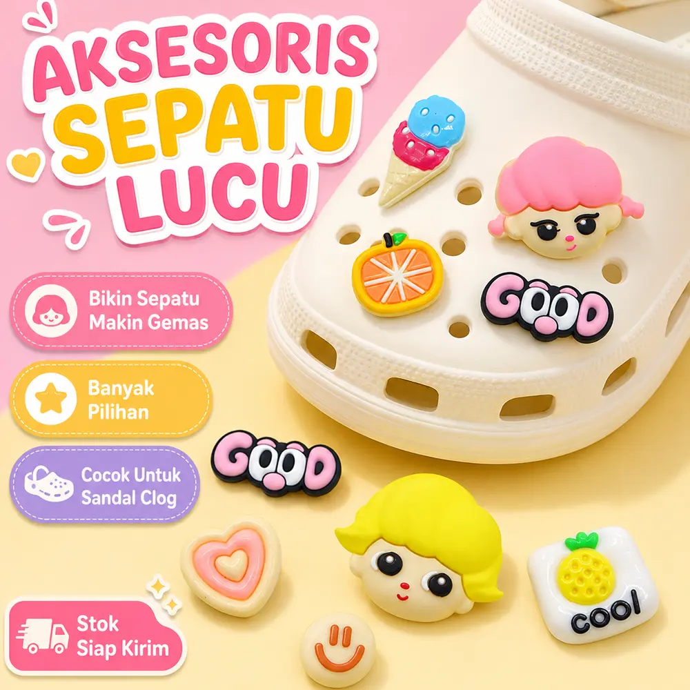 Aksesoris Sepatu Clog Lucu Gemas, Hiasan Sandal Cute Banyak Pilihan