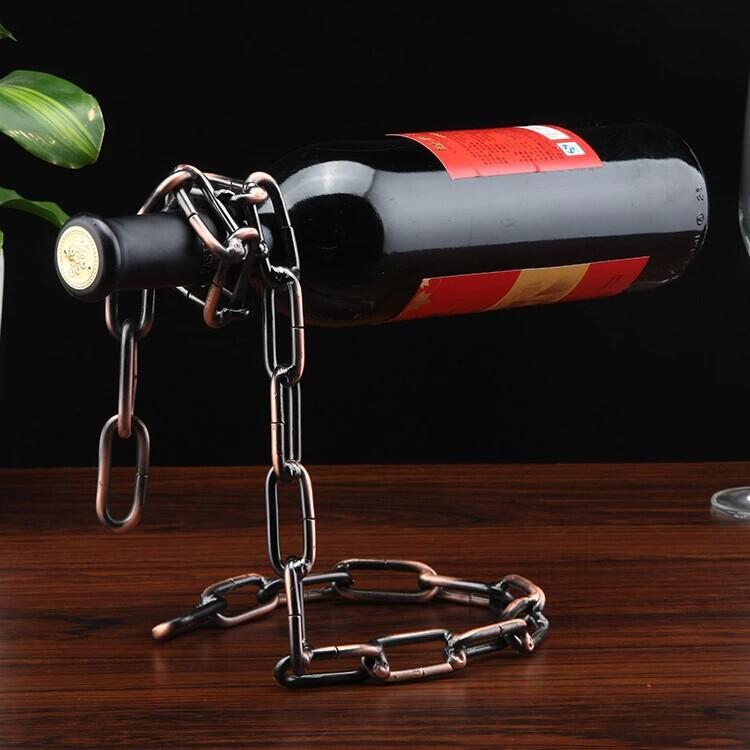Product Introduction of Personalized and fashionable red wine bottle holder European creative suspended iron rope wine rack ornaments 5