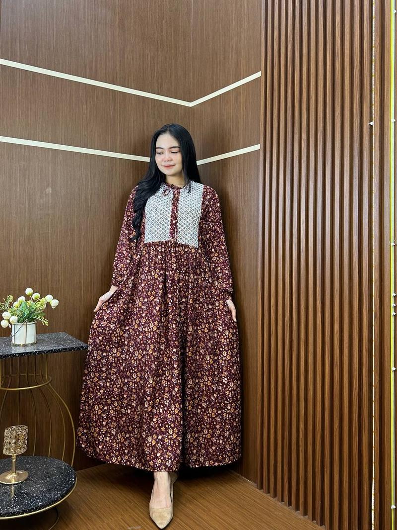 Product Introduction of Gallery hawet - Clarissa Dress Rayon Motif With Renda 1