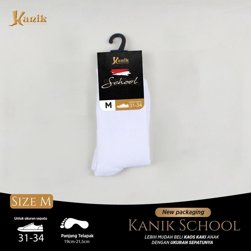 Kanik Kaos Kaki Sekolah Putih Hitam Tebal Pendek Panjang Bahan PE Spandex untuk SD SMP SMA Size S M L XL Best Price 6