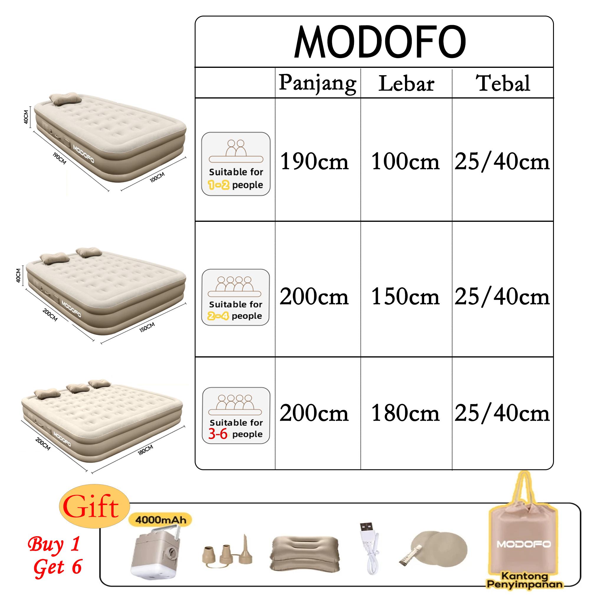 【Subsidi Ongkir】MODOFO kasur angin pompa otomatis Kasur pompa lipat kasur tiup Queen kasur angin camping perjalananSize Paket Kasur Tiup Matras Kemah Indoor dan Outdoor (Termasuk pompa udara otomatis) kasur tenda camping Tidur