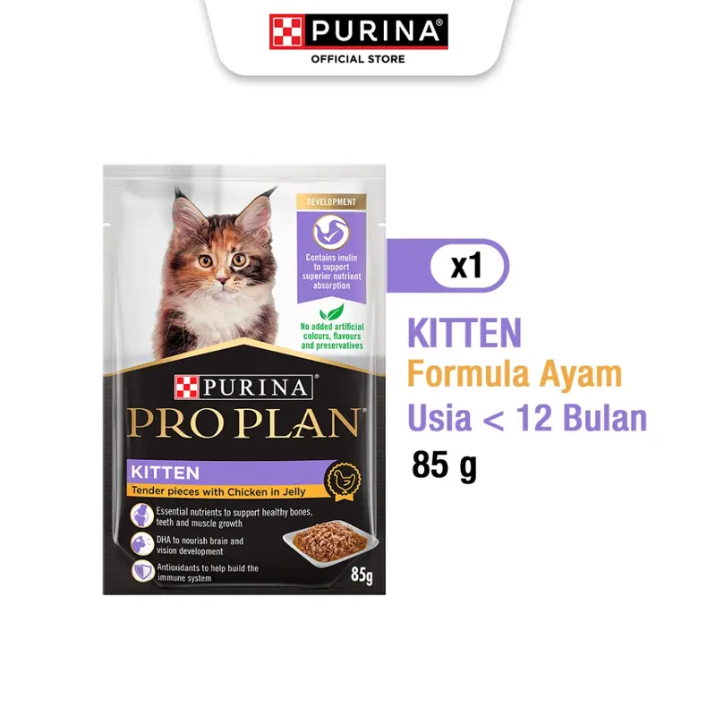 PRO PLAN Kitten Chicken Makanan Anak Kucing Basah 85 gr 0