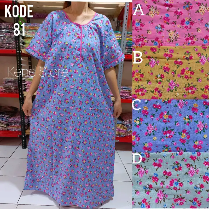 Daster Longpen Lengan Pendek Katun Jepang Motif Bunga Pretty Girl 1