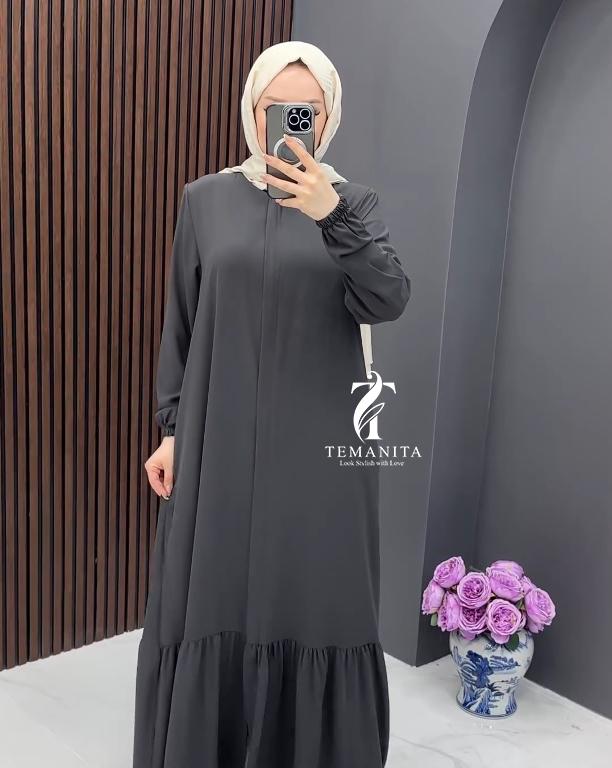 TEMAWANITA Medina Gamis Premium Bahan Halus Lembut - 7.1 Dress Busui Friendly dengan Resleting Dada Cocok untuk Idul Iedul Fitri Lebaran Masa Kini 5