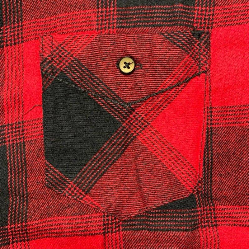Kemeja Flanel Semi Woll Premium Lengan Panjang Model Kekikinian Oversize Hitam Motif Terlaris Unisex Pria 6