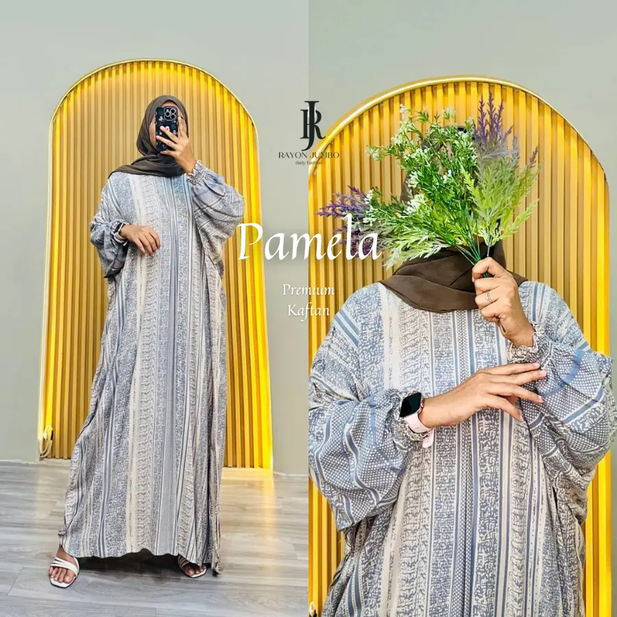 Home kaftan Motif Pamela Bahan Rayon Super Tebal Jumbo XXXL Baju Muslimah Kaftan mewah Elegan Baju Gamis Pengajian Batik Wanita Panjang