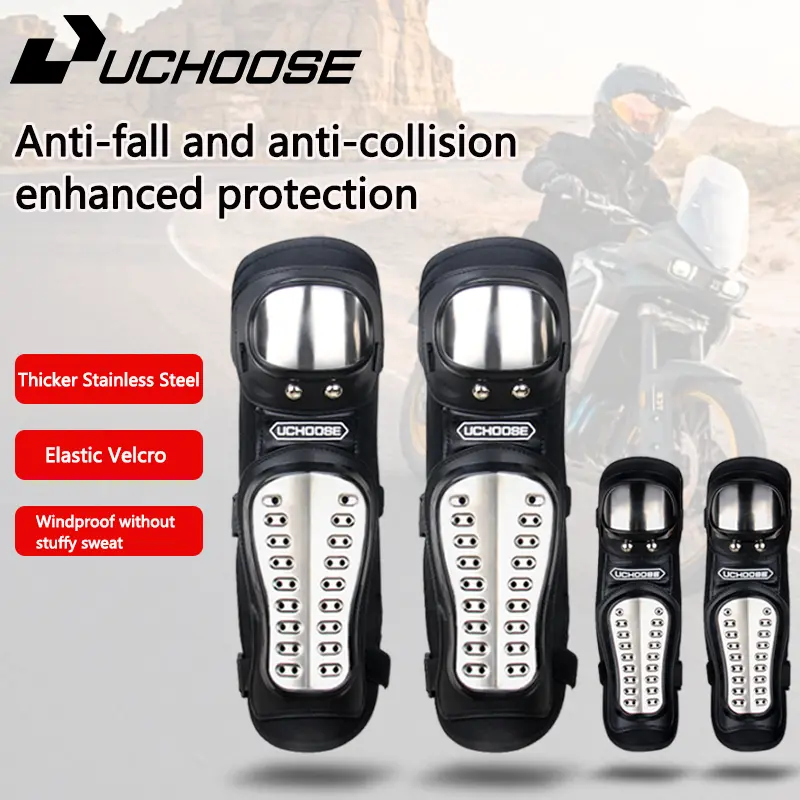 Motorcycle stainless steel riding off-road knee pads elbow pads rider motorcycle equipment rider protective gear complete set of