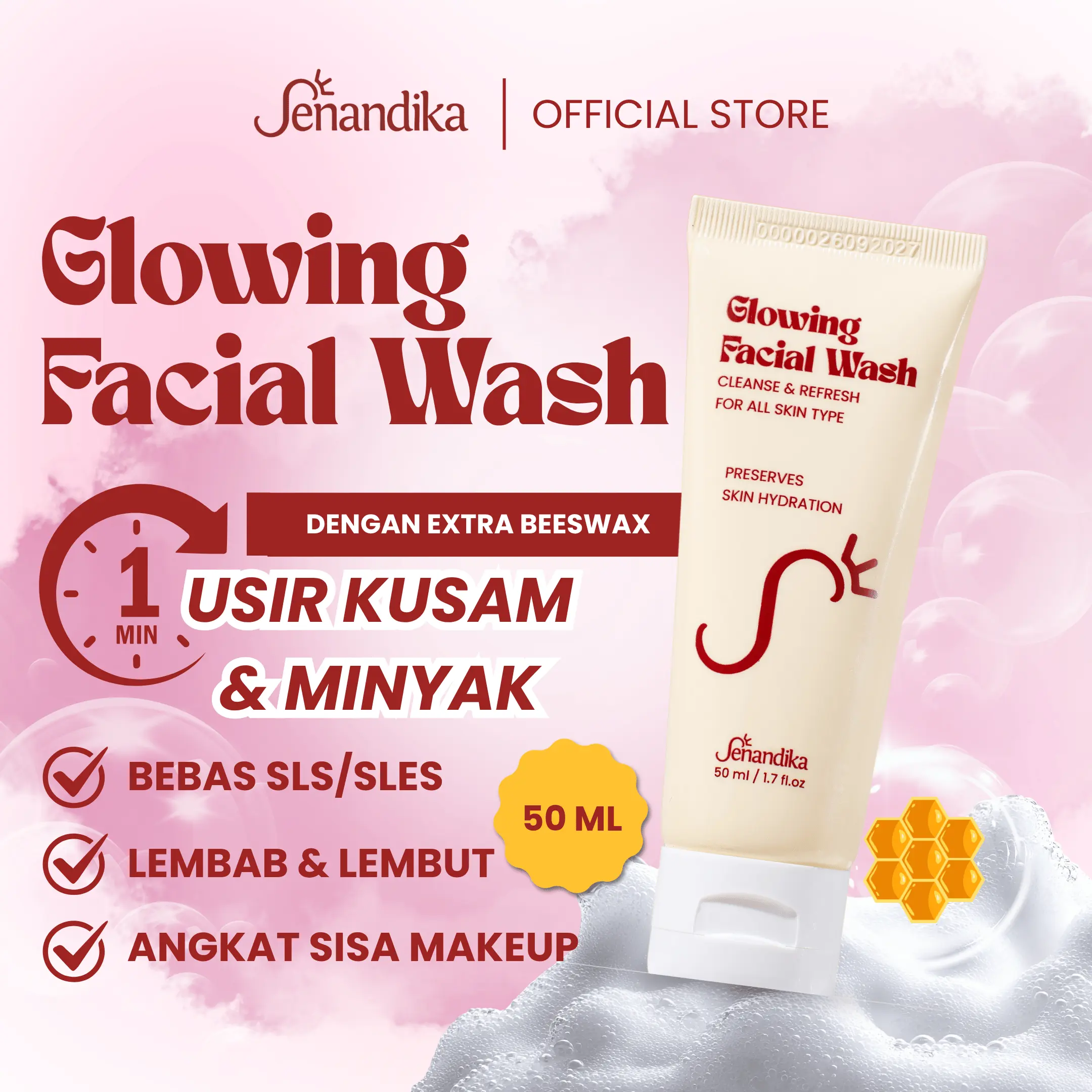 SENANDIKA Glowing Facial Wash 50ml - Bebas SLS/SLES, Usir Kusam ...