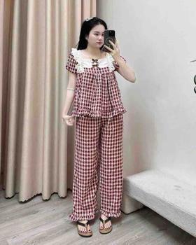 Product Review of Bộ Đồ Ngủ Nữ Pijama Chất Đũi Nhung Tiểu Thư HANI Thiết Kế Babydoll Đáng Yêu Chất Mềm Mịn Mát HK06 from N** n**u n**g h**g n** ** 0