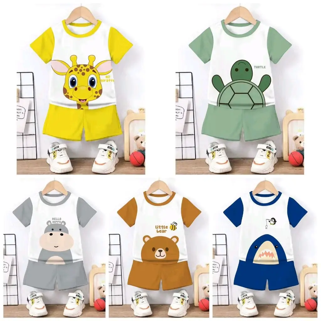 ISI 5 SETEL)SETELAN ANAK DAN BAYI LAKI LAKI ANIMALS BAJU ANAK LAKI LAKI BAJU BAYI SETELAN Pakaian