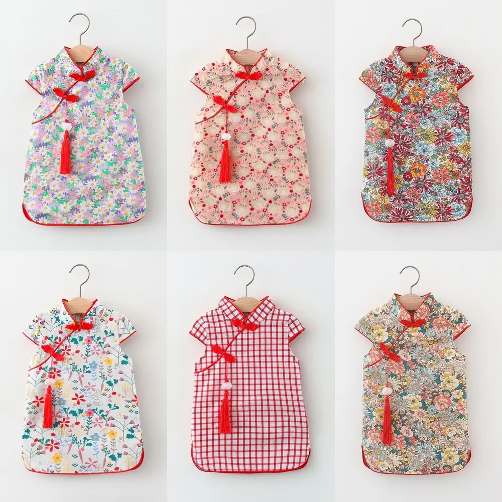 Girl Dress Chinese Style Cheongsam Cotton Traditional Baby Kids Dress